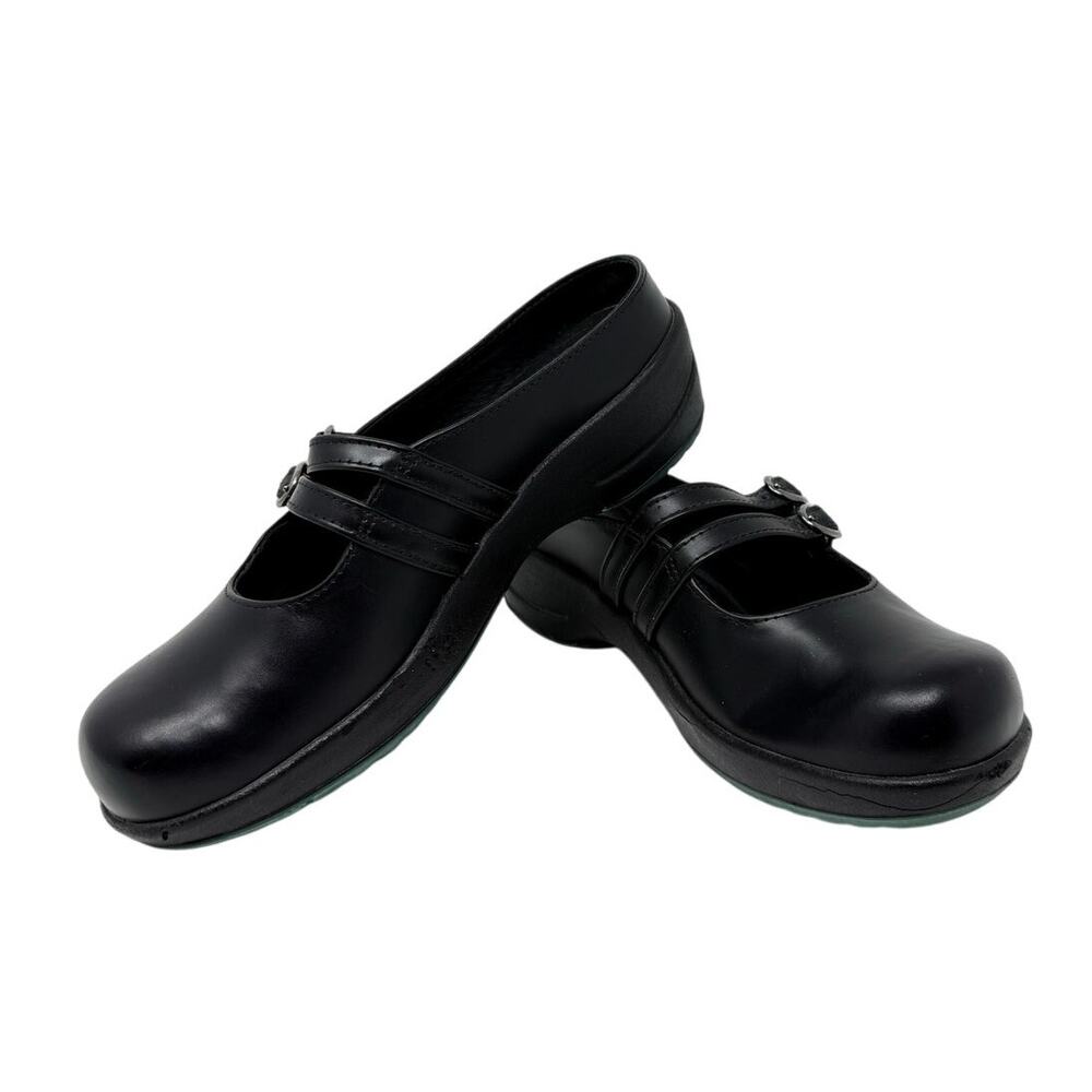 Sanita Clogs Danish Design Black Nursing Liquicell Slip Ons Size EU 37 US 7